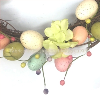 Ghirlandă de Paște pentru ușă – ouă colorate, material cu bule, imprimare logo, personalizare disponibilă, brand Lu Xin