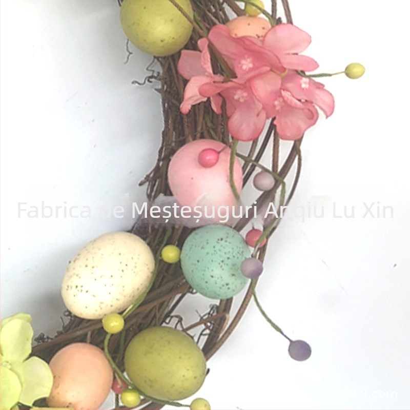 Ghirlandă de Paște pentru ușă – ouă colorate, material cu bule, imprimare logo, personalizare disponibilă, brand Lu Xin