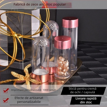 Sticluță acrilică pentru cremă de ochi, în formă de ou, turnare prin injecție, finisaj mat