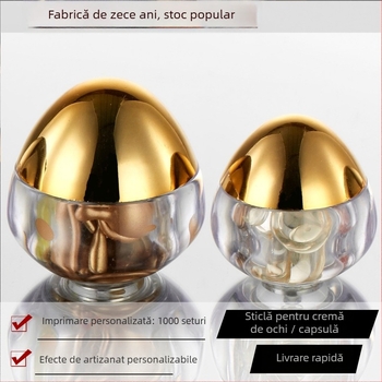 Sticluță acrilică pentru cremă de ochi, în formă de ou, turnare prin injecție, finisaj mat