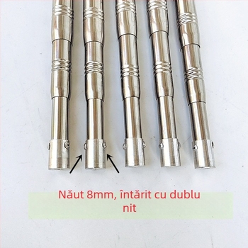 Bețișor telescopic din oțel inoxidabil pentru plasă de pescuit, extensibil, multifuncțional cu poziționare, pliabil