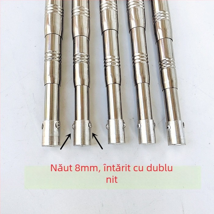 Bețișor telescopic din oțel inoxidabil pentru plasă de pescuit, extensibil, multifuncțional cu poziționare, pliabil