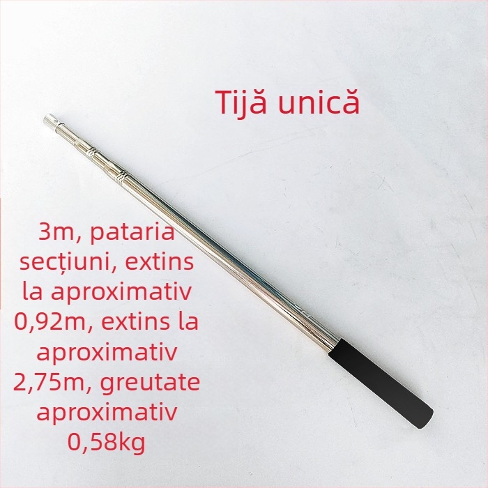 Bețișor telescopic din oțel inoxidabil pentru plasă de pescuit, extensibil, multifuncțional cu poziționare, pliabil