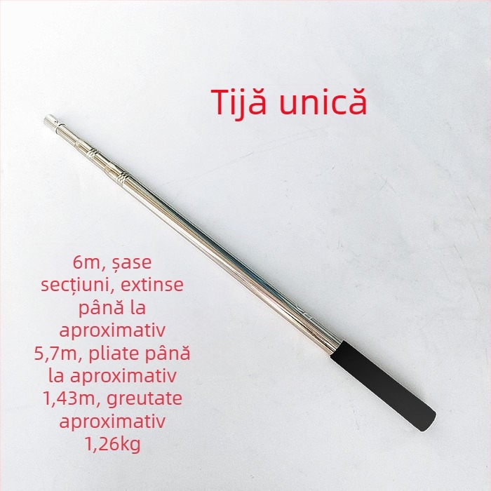 Bețișor telescopic din oțel inoxidabil pentru plasă de pescuit, extensibil, multifuncțional cu poziționare, pliabil
