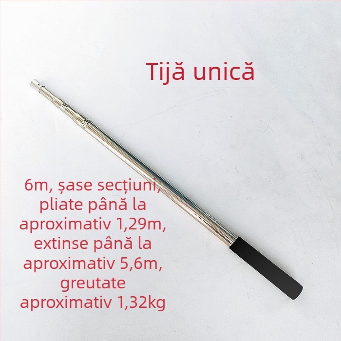 Bețișor telescopic din oțel inoxidabil pentru plasă de pescuit, extensibil, multifuncțional cu poziționare, pliabil