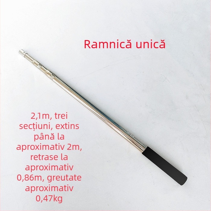 Bețișor telescopic din oțel inoxidabil pentru plasă de pescuit, extensibil, multifuncțional cu poziționare, pliabil