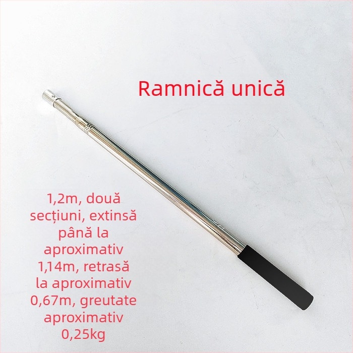 Bețișor telescopic din oțel inoxidabil pentru plasă de pescuit, extensibil, multifuncțional cu poziționare, pliabil
