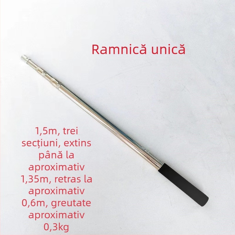 Bețișor telescopic din oțel inoxidabil pentru plasă de pescuit, extensibil, multifuncțional cu poziționare, pliabil