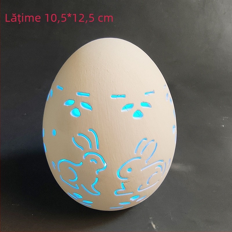 Ou ceramic de Paște, ornament decorativ cu efect de iluminare; realizat prin coacere, personalizare disponibilă și imprimare logo.