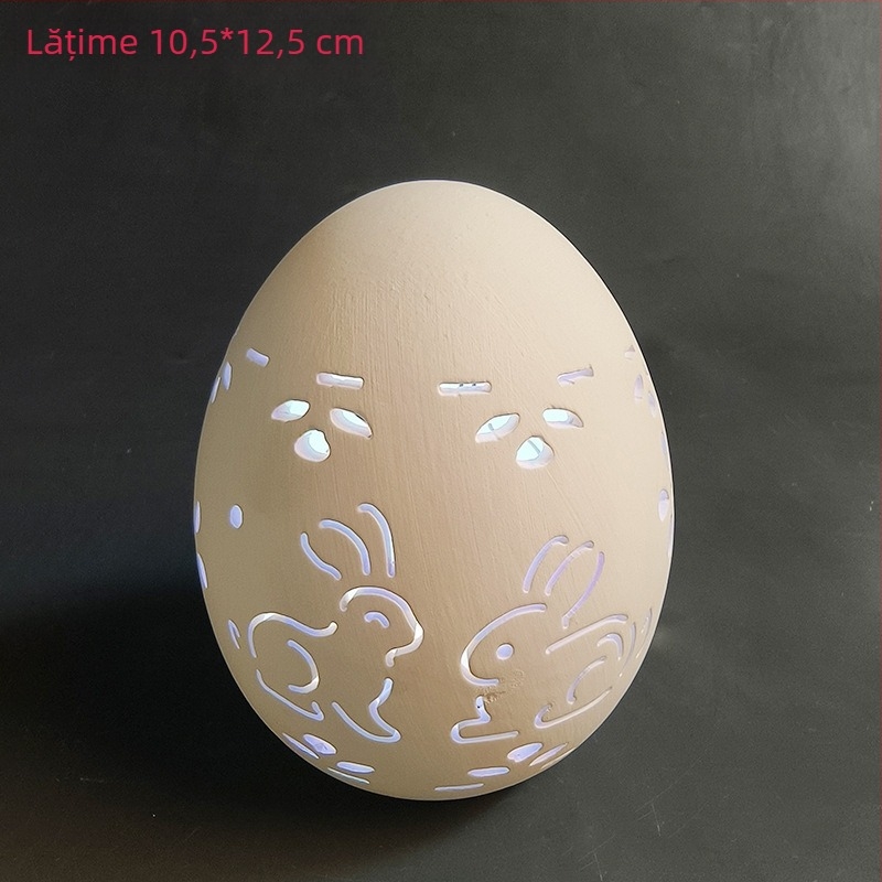 Ou ceramic de Paște, ornament decorativ cu efect de iluminare; realizat prin coacere, personalizare disponibilă și imprimare logo.