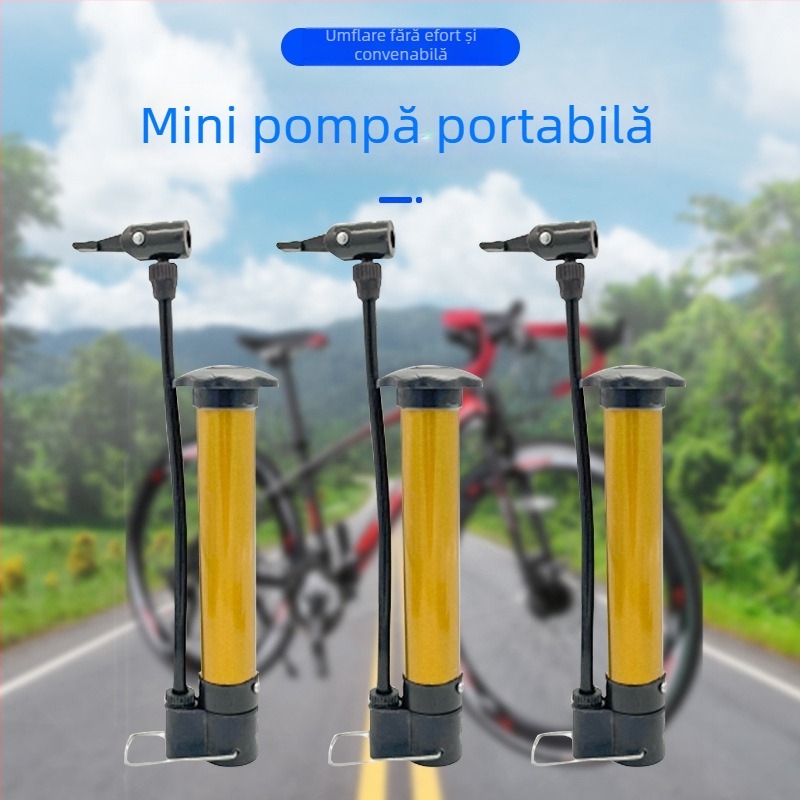 Pompa de mână portabilă, cu presiune înaltă, pentru biciclete și mingi de baschet, din oțel inoxidabil