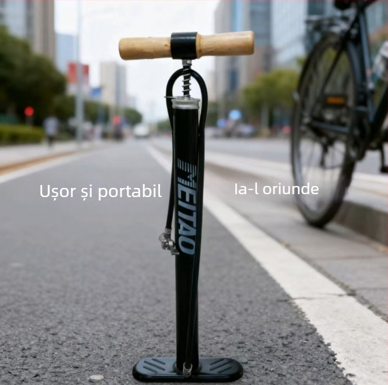Pompă manuală pentru bicicletă, corp din fier, 0,8 kg, pentru biciclete