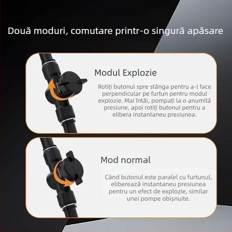 Pompă manuală de înaltă presiune pentru anvelope fără cameră, universală pentru mașini, motociclete și biciclete electrice