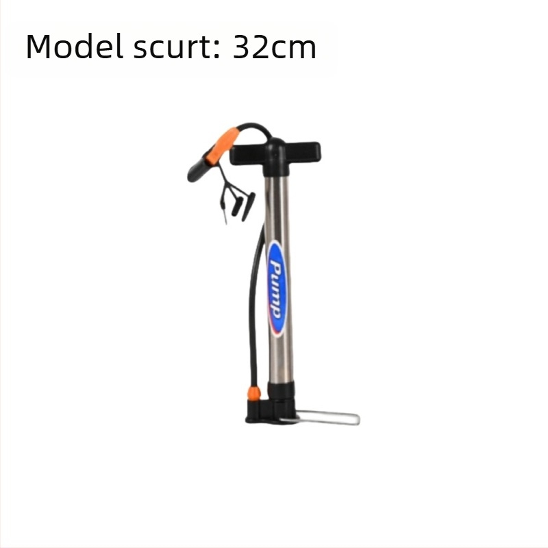 Inflaor manual cu presiune înaltă pentru biciclete, corp din aluminiu, 3 adaptoare pentru duze