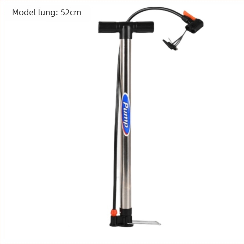 Inflaor manual cu presiune înaltă pentru biciclete, corp din aluminiu, 3 adaptoare pentru duze
