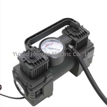 Pompă de cauciuc electrică 12V pentru autoturism cu manometru integrat, debit de aer 30 L/min, cablu 3 m