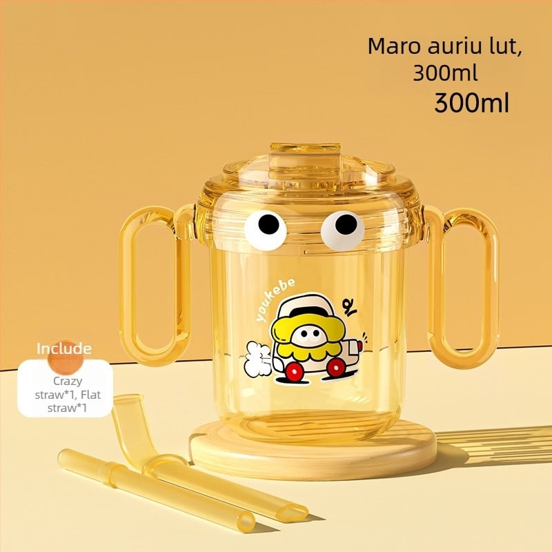 PPSU cană pentru copii de lapte, stil desen animat, cană cu pai pentru băut direct, pentru copii 1–3 ani și peste, rezistentă la căderi de la Youkebei
