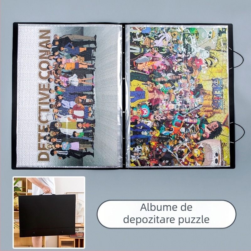 Carte de depozitare pentru puzzle, material PP, 12 pagini, grosime 1 mm, imprimare logo posibilă