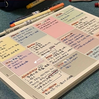 Caiet colorat de notițe, fără adeziv, model bloc de hârtie, fără autorizare IP, hârtie educațională multifuncțională