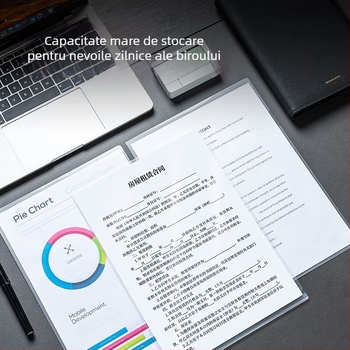 Husă transparentă PP pentru documente, formă în L, brand Deli, model 5706, grosime 0,18 mm