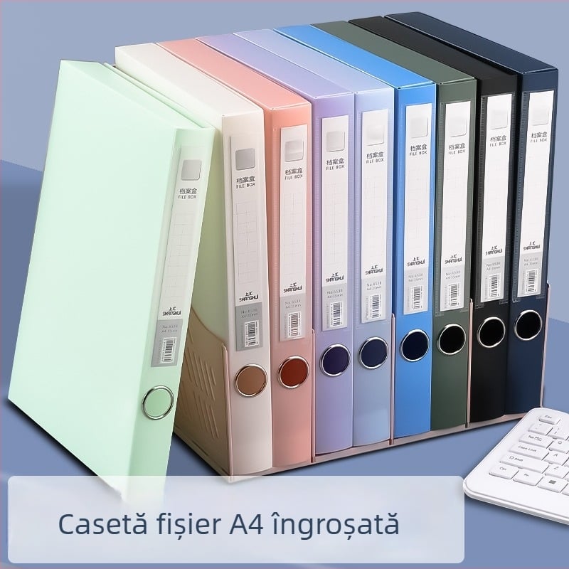 Cutie pentru fișiere A4 din plastic, material PP, design pliabil cu cârlig S și buclă, marcă Youlejia, lățime spate 50