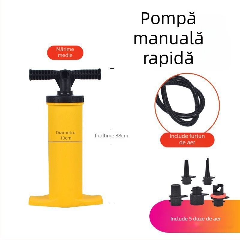 Pompa manuală de înaltă presiune pentru umflarea corturilor, ambarcațiunilor gonflabile, caiacelor, bazinelor și saltelelor gonflabile