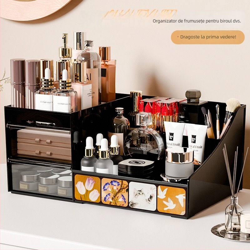 Organizator cosmetic cu protecție la praf, sertare pentru îngrijire a pielii
