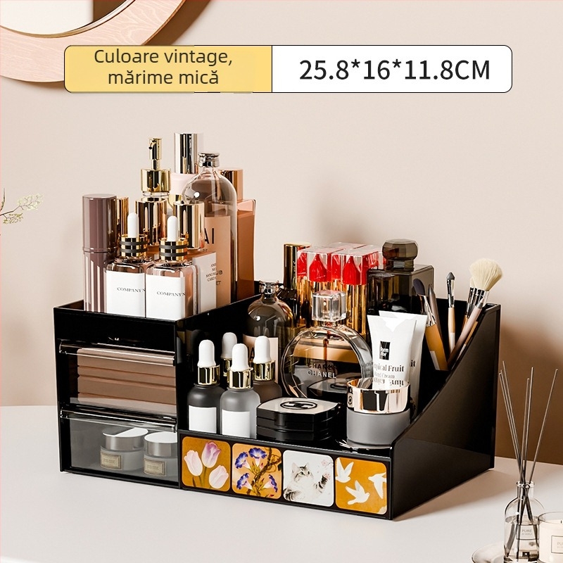 Organizator cosmetic cu protecție la praf, sertare pentru îngrijire a pielii