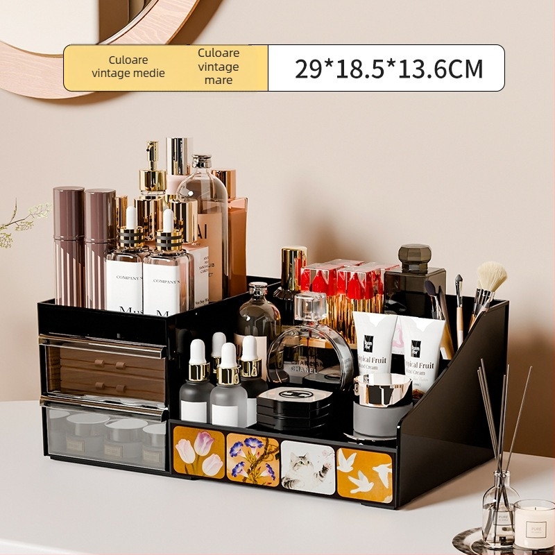 Organizator cosmetic cu protecție la praf, sertare pentru îngrijire a pielii