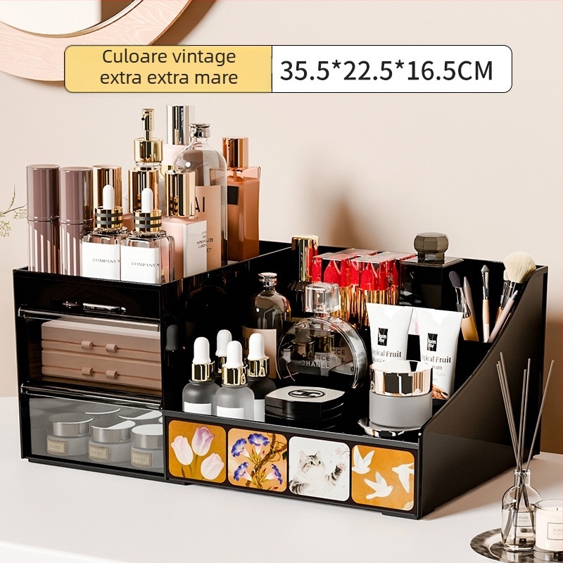 Organizator cosmetic cu protecție la praf, sertare pentru îngrijire a pielii
