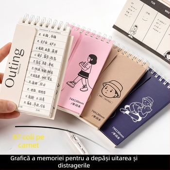 Notebook de cuvinte în engleză pentru studenți – TACOTACO jurnal de memorii portabil și creativ (Brand: Wheat and; Stil: Paper Brick; Lipire: Nu; IP: Nu autorizat)