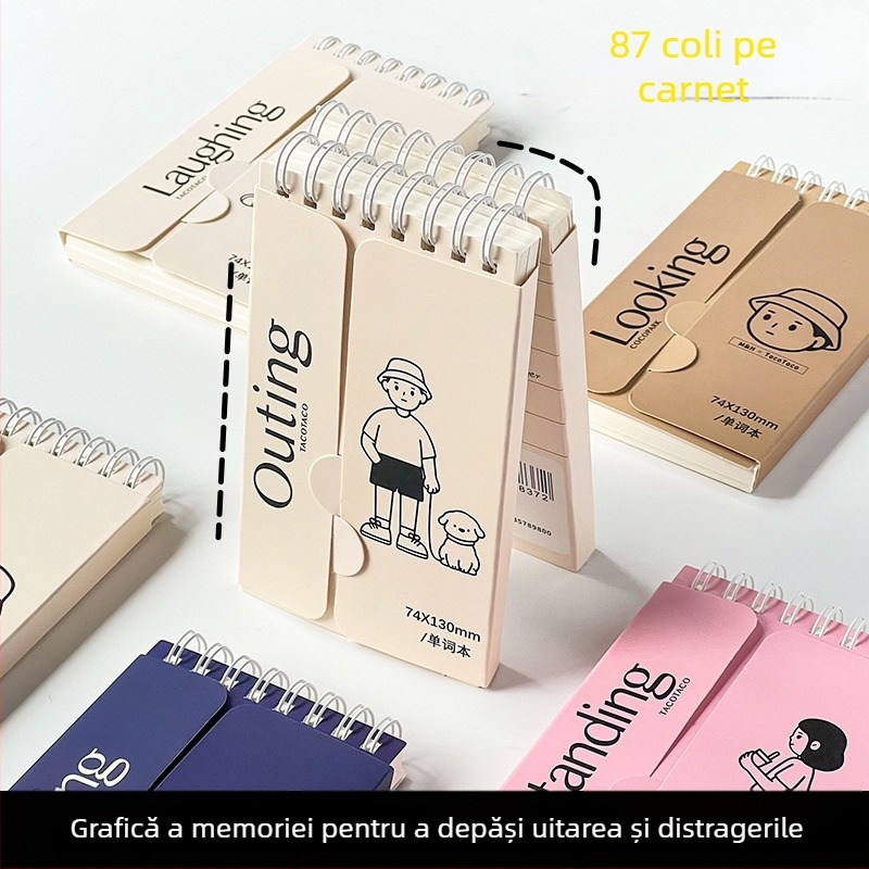 Notebook de cuvinte în engleză pentru studenți – TACOTACO jurnal de memorii portabil și creativ (Brand: Wheat and; Stil: Paper Brick; Lipire: Nu; IP: Nu autorizat)