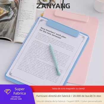 Clip magnetic din plastic pentru tablă de scris A4 cu riglă de scală (Tip: Clip unic; Material: Plastic; Mărimea clemei: 120; Grosime placă: 2 mm; Imprimare logo disponibil)