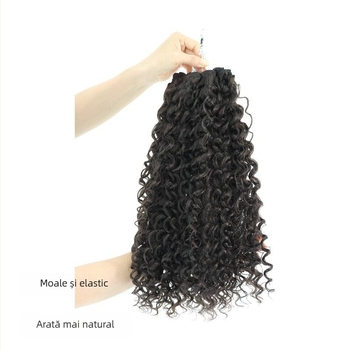 Set de trei piese: perucă lungă cu bucle și breton (drept sau înclinat) - mătase la temperatură înaltă, prelucrare mecanizată, nu poate fi vopsită sau permutată