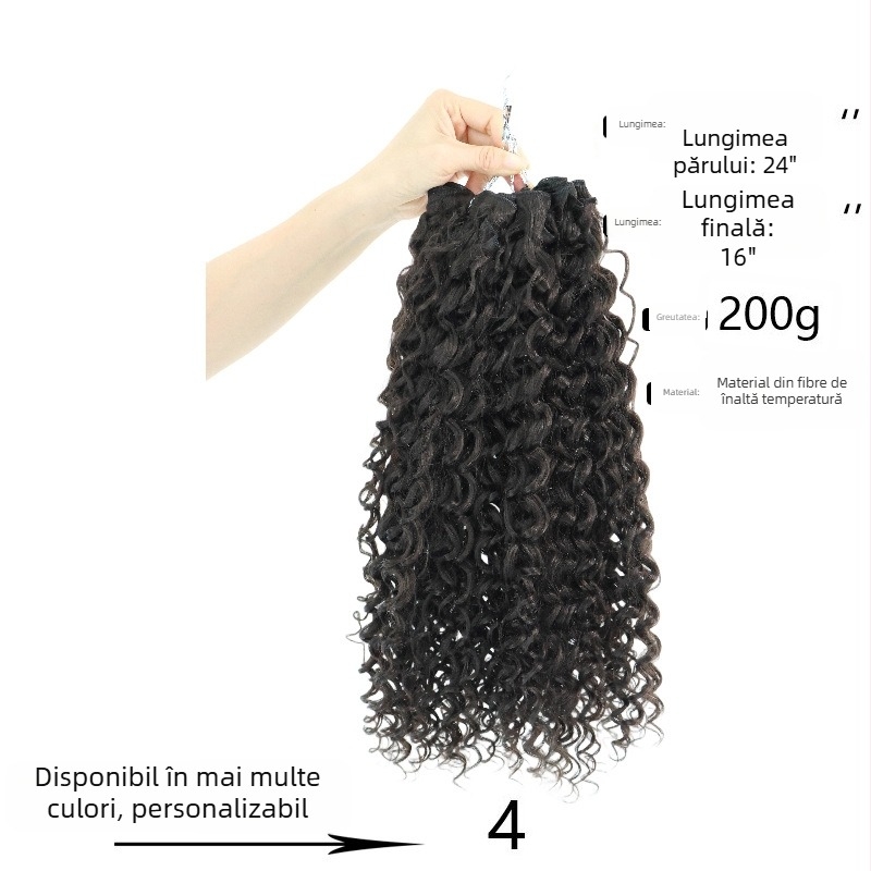 Set de trei piese: perucă lungă cu bucle și breton (drept sau înclinat) - mătase la temperatură înaltă, prelucrare mecanizată, nu poate fi vopsită sau permutată