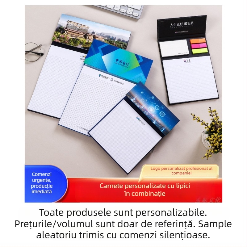 Set de notițe pentru întâlniri Zhong pu cu logo personalizat, Post-it multifuncționale, bloc-notes de birou