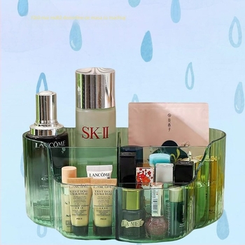 Cutie de depozitare pentru cosmetice cu compartimente divizate, transparentă, PET, brand Shumei, fără capac, stil modern minimalist