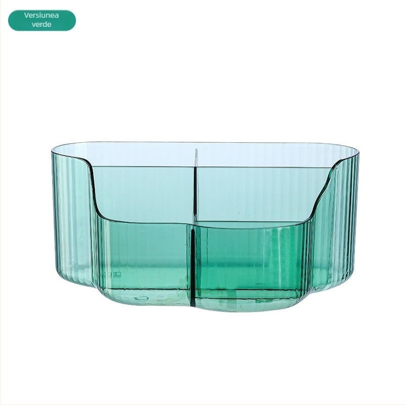 Cutie de depozitare pentru cosmetice cu compartimente divizate, transparentă, PET, brand Shumei, fără capac, stil modern minimalist