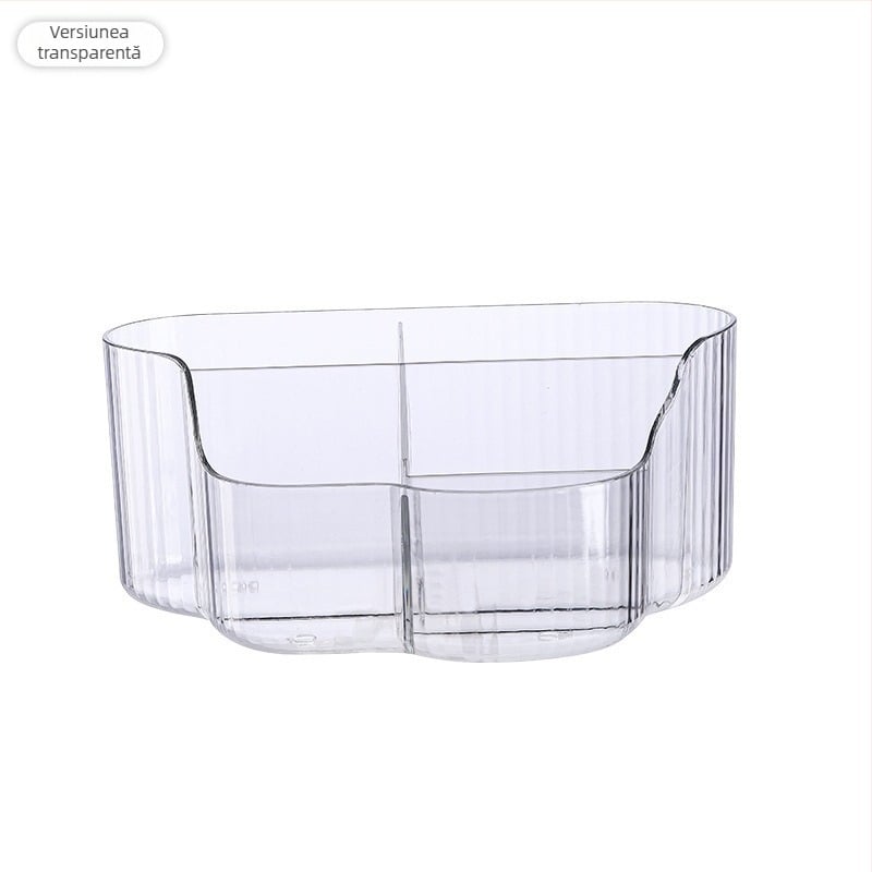 Cutie de depozitare pentru cosmetice cu compartimente divizate, transparentă, PET, brand Shumei, fără capac, stil modern minimalist