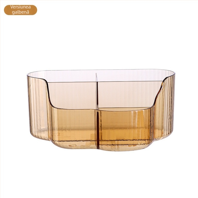 Cutie de depozitare pentru cosmetice cu compartimente divizate, transparentă, PET, brand Shumei, fără capac, stil modern minimalist