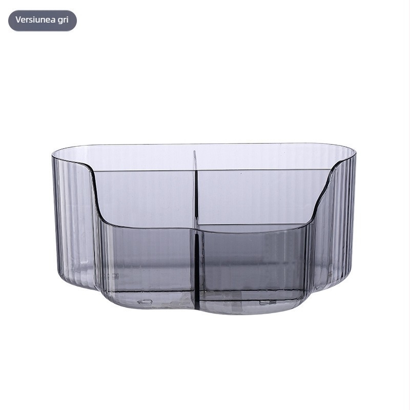 Cutie de depozitare pentru cosmetice cu compartimente divizate, transparentă, PET, brand Shumei, fără capac, stil modern minimalist