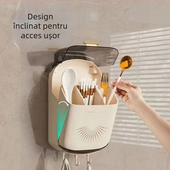 Suport de bețigașe montat pe perete, fără găuri, rezistent la praf și umiditate, pliabil și multifuncțional, montajul nu este necesar