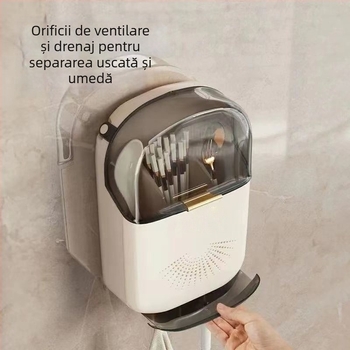 Suport de bețigașe montat pe perete, fără găuri, rezistent la praf și umiditate, pliabil și multifuncțional, montajul nu este necesar