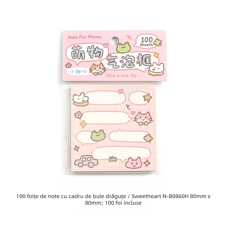Hârtie de notițe pentru memo cu ramă bulină drăguță, stil creion coreean — brand Lover of letters, material: hârtie de scris, stil: simplu, execuție: imprimare