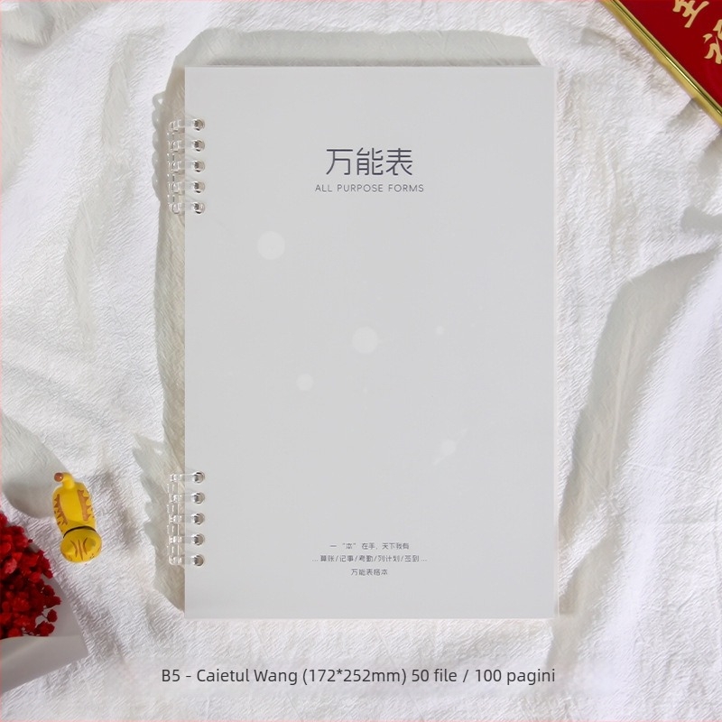 Gao xiaoqi caiet cu formulare goale, registru detaliat și pagini de înregistrare/prezență; legare cu foi detașabile, copertă PP, Dowling hârtie, 120 g, 50–100 pagini