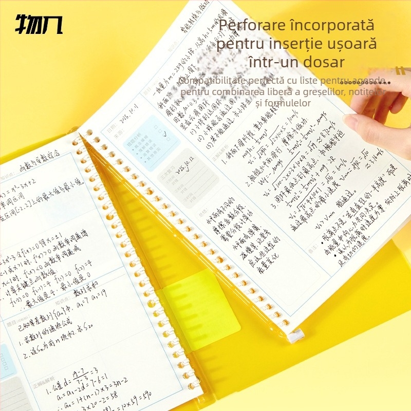 Caiet cu legare lipită, 26 găuri, hârtie offset 80 g/m², 50–100 pagini, model WN-CTB550