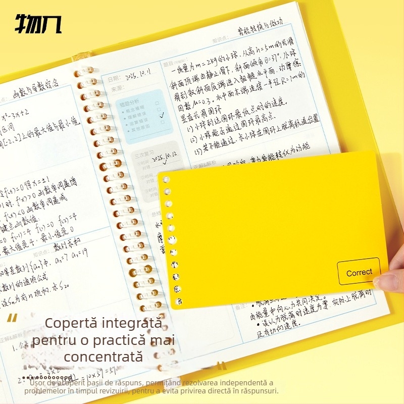 Caiet cu legare lipită, 26 găuri, hârtie offset 80 g/m², 50–100 pagini, model WN-CTB550