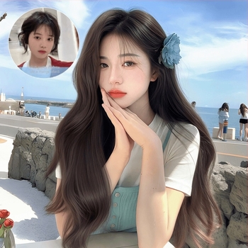 Perucă cu bucle lungi, dantelă frontală, acoperire completă a capului, fibre rezistente la temperatură