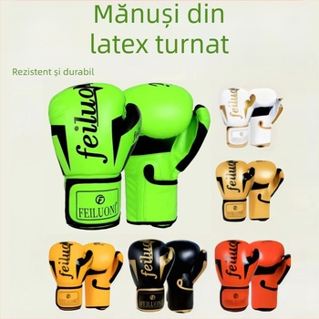 Mănuși de box pentru adulți și copii, pentru competiții și antrenament, material PU, design vertical, 0,3 kg