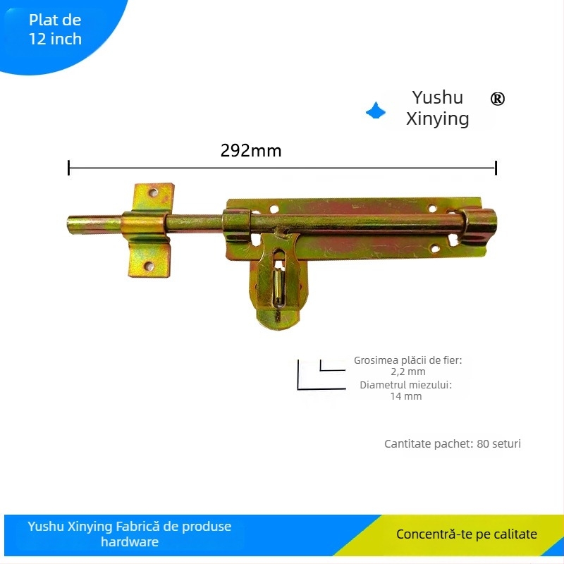Butterfly latch, bolț pentru ușă din fier îngroșat și întărit